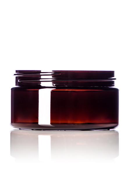 8 oz PET Amber Single-Wall Jar with Lid