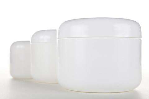 4 oz White Double Wall Round Base Jar with Lid
